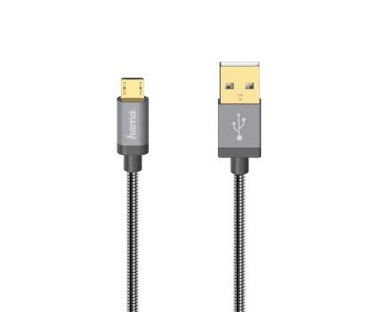 Kabel Hama KABEL USB-microUSB 0.75M HAMA ELITE czarny #